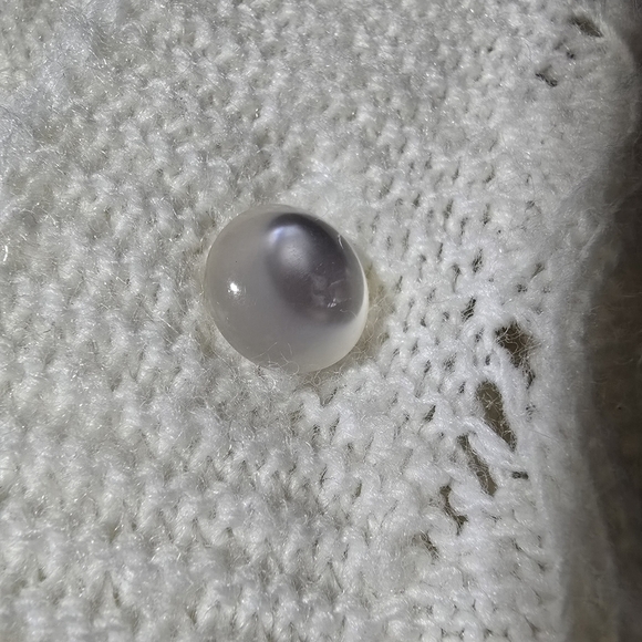 Vintage 50s scalloped buttondown white Cottagecore cardigan sweater - Picture 6 of 6